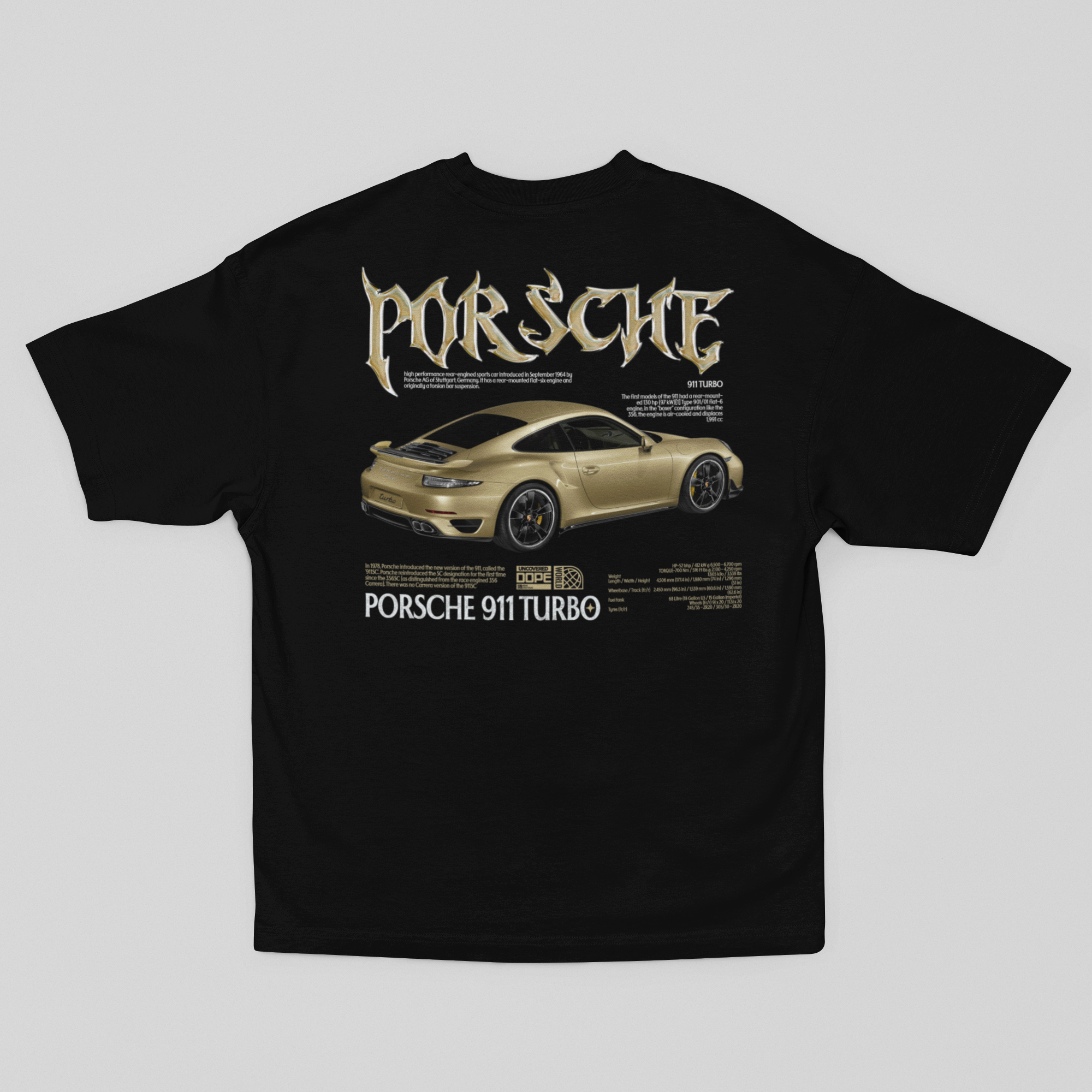 Camiseta Oversized Porsche 911 Turbo - GTSO45 - Loja GTS Customs