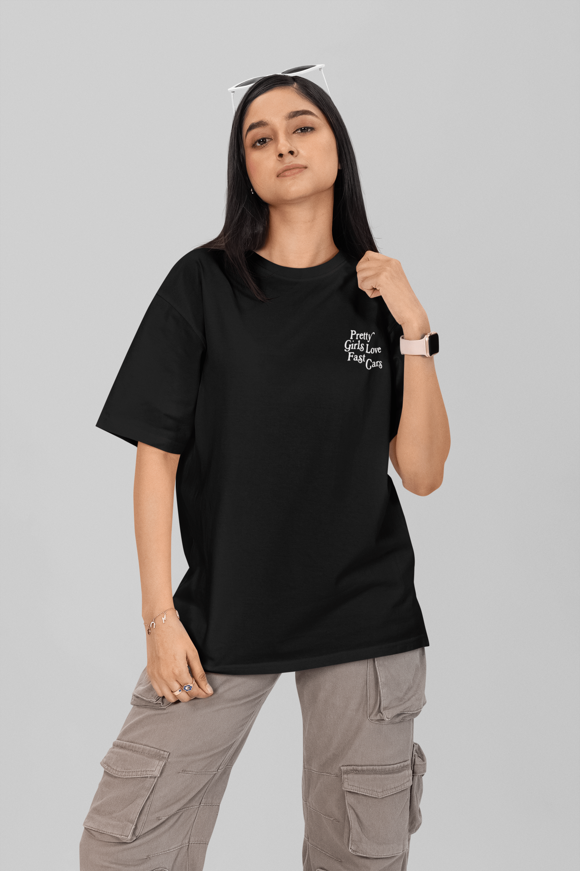 Camiseta Oversized Pretty Girls Love Fast Cars - GTSO31 - Loja GTS Customs