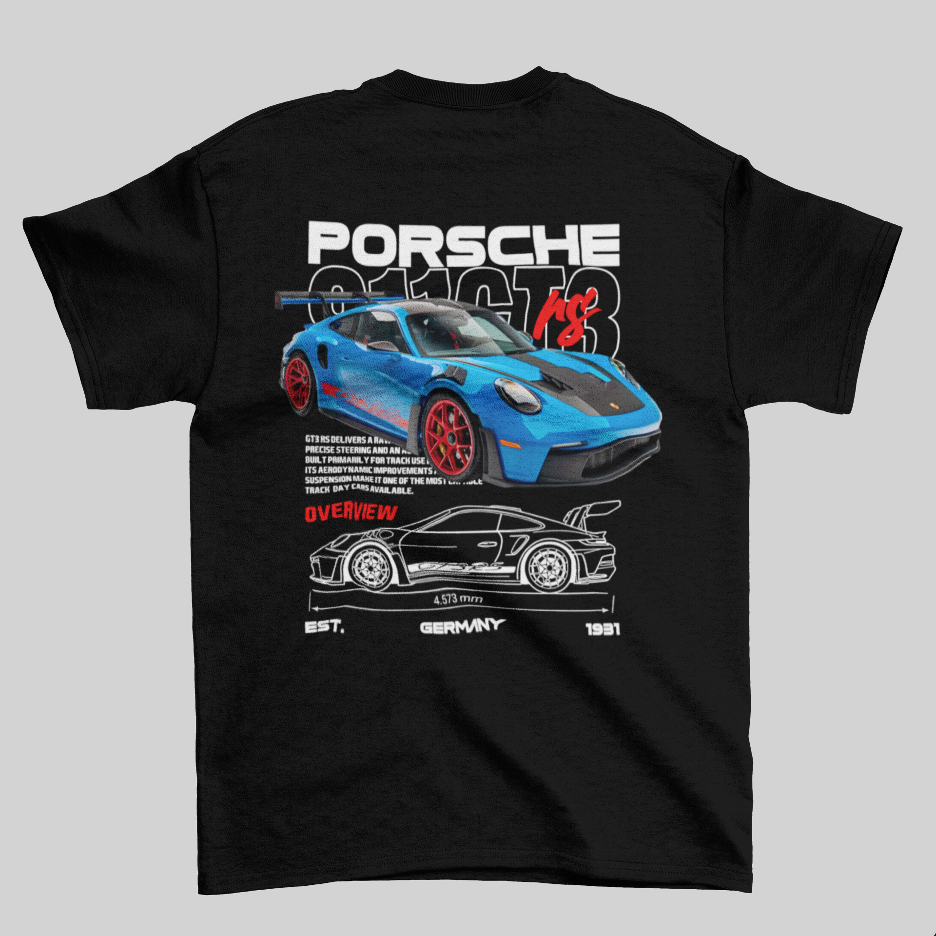 Camiseta Porsche 911 GT3rs - GTS136 - Loja GTS Customs
