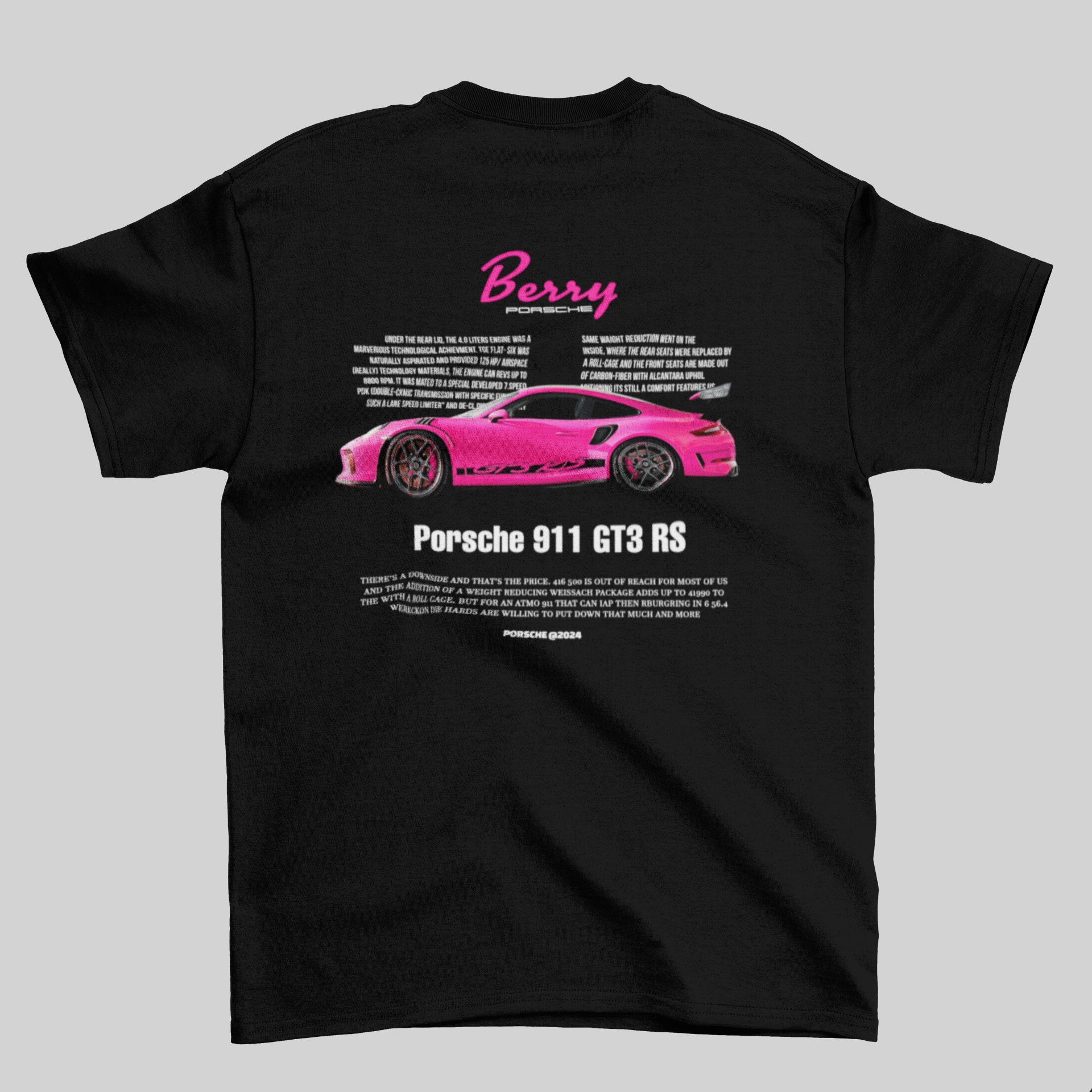 Camiseta Porsche Berry Pink - GTS138 - Loja GTS Customs