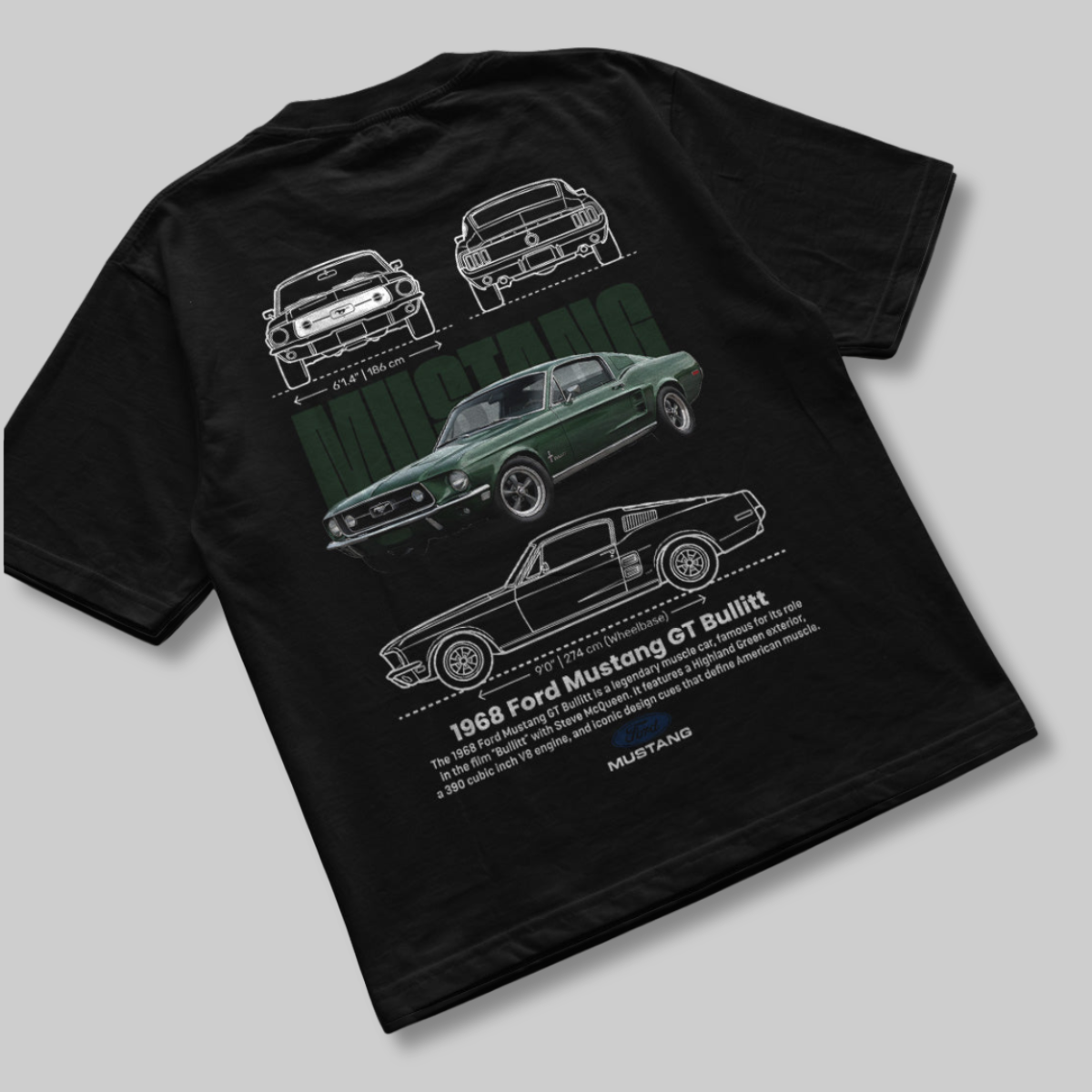 Camiseta Ford Mustang GT Bullit 1968 - GTS193