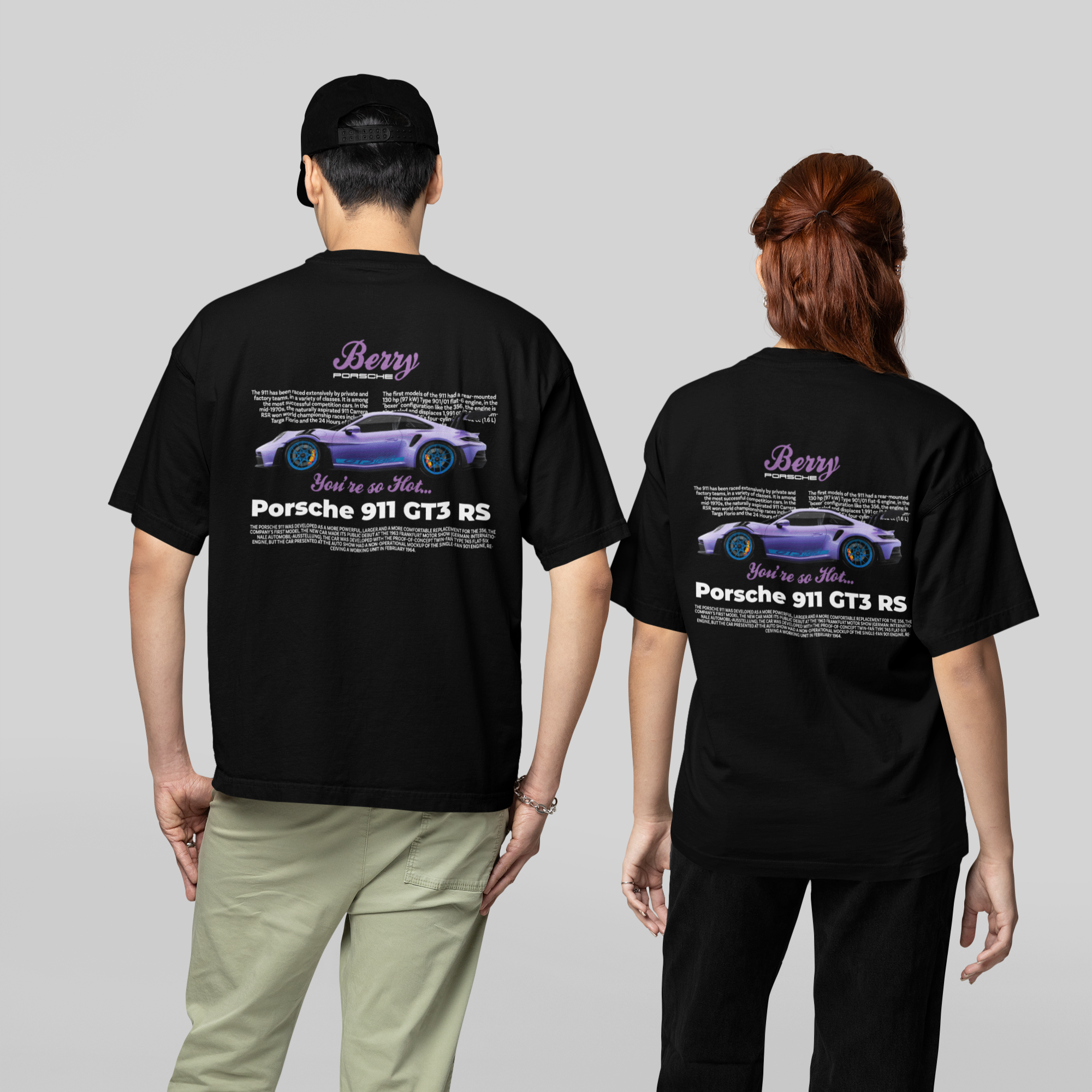 Kit Casal Camisetas Oversized Berry Porshe - GTSK5 - Loja GTS Customs