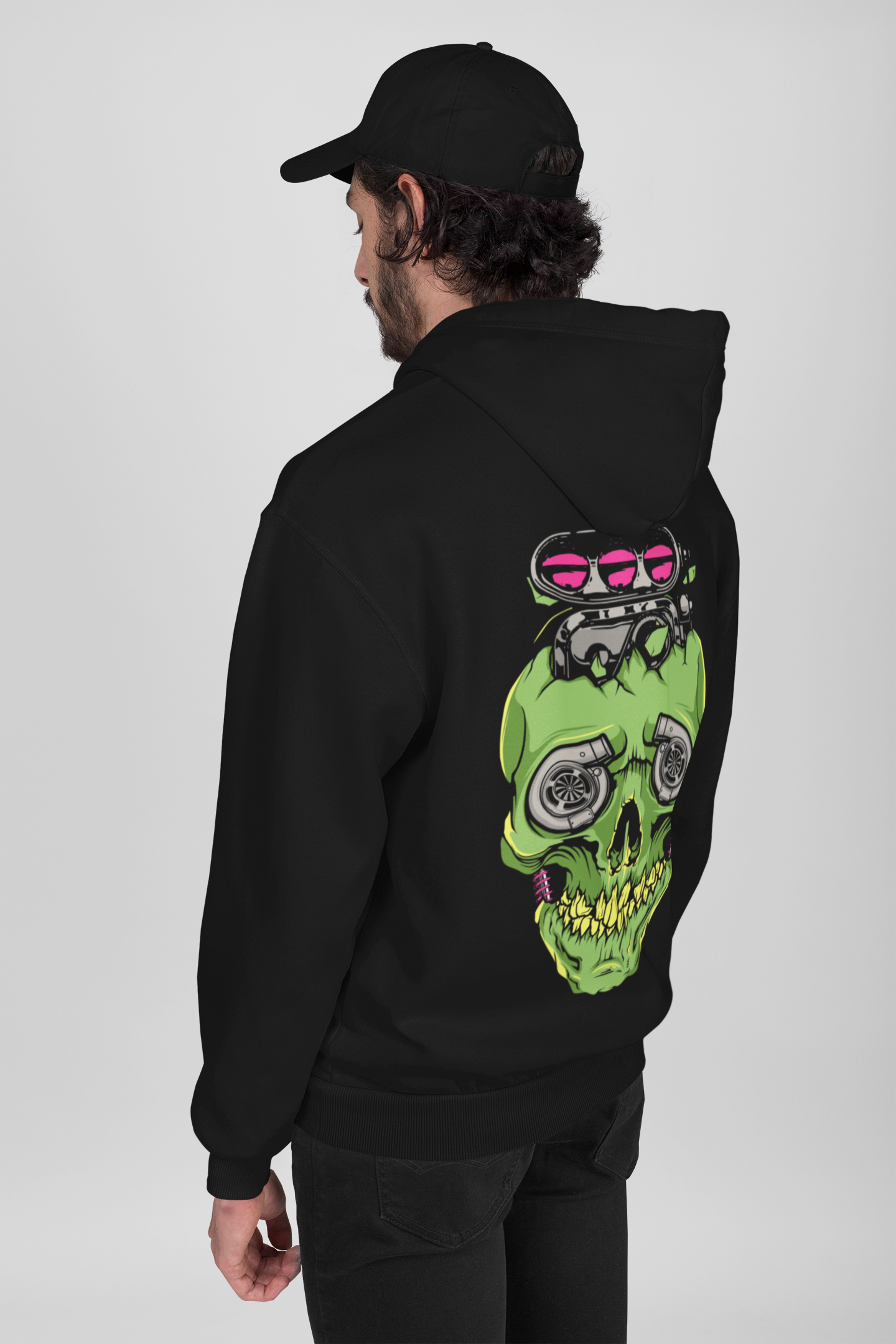 Moletom Com Capuz Green Skull Supercharged- GTSC38 - Loja GTS Customs