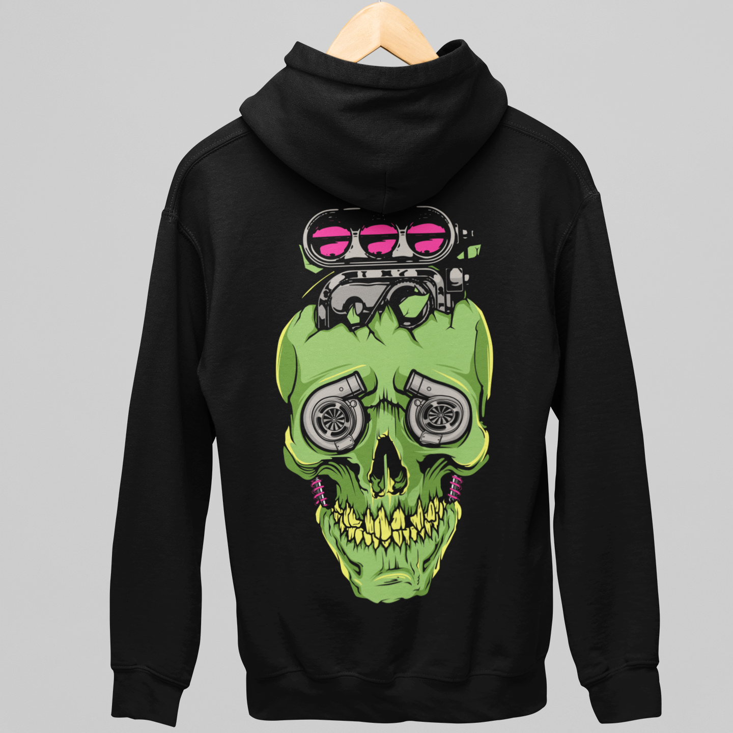 Moletom Com Capuz Green Skull Supercharged- GTSC38 - Loja GTS Customs