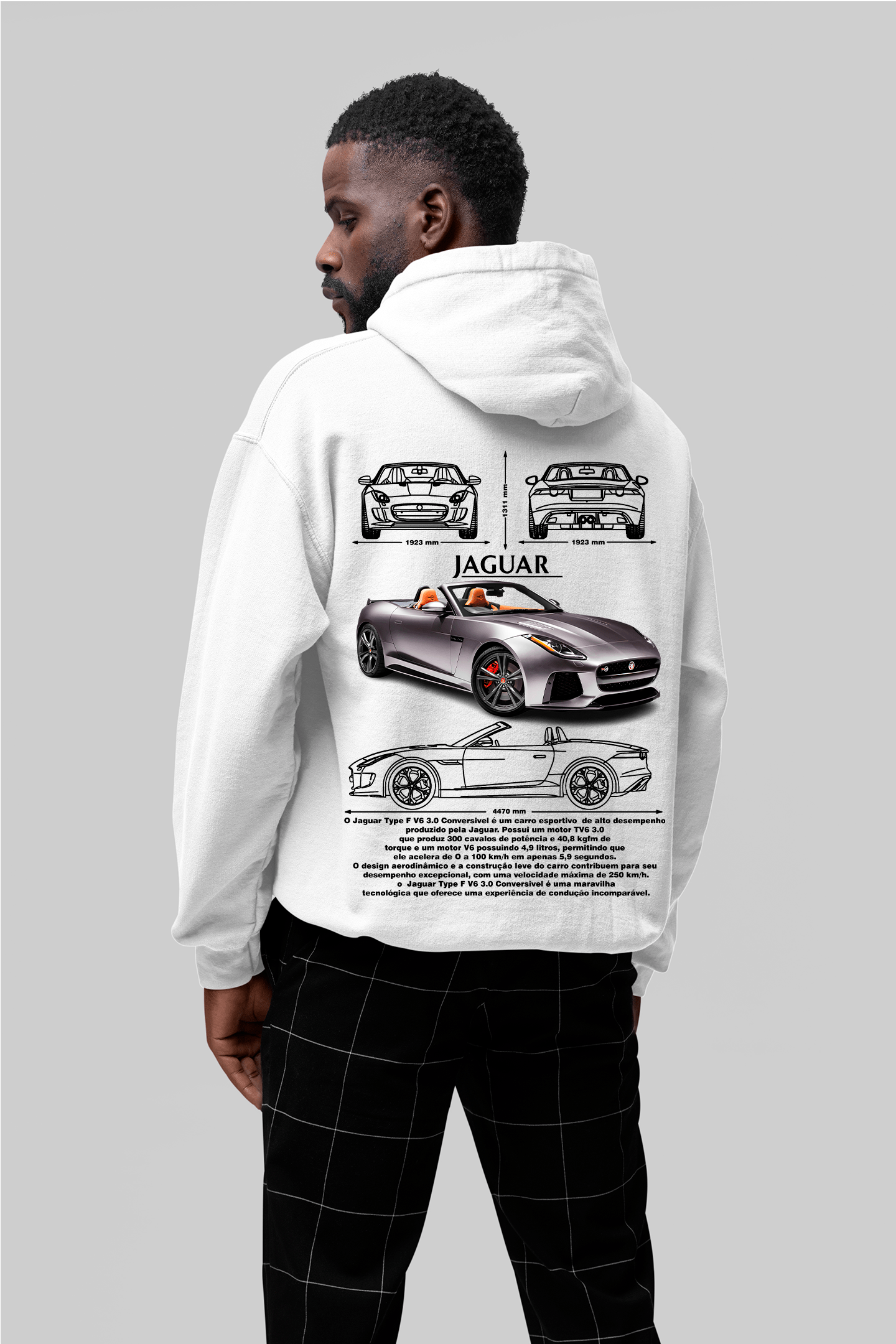 Moletom Com Capuz Jaguar F-type - GTSC22 - Loja GTS Customs