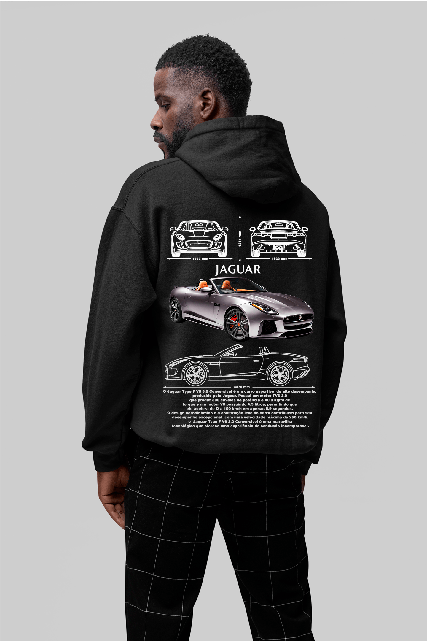 Moletom Com Capuz Jaguar F-type - GTSC22 - Loja GTS Customs