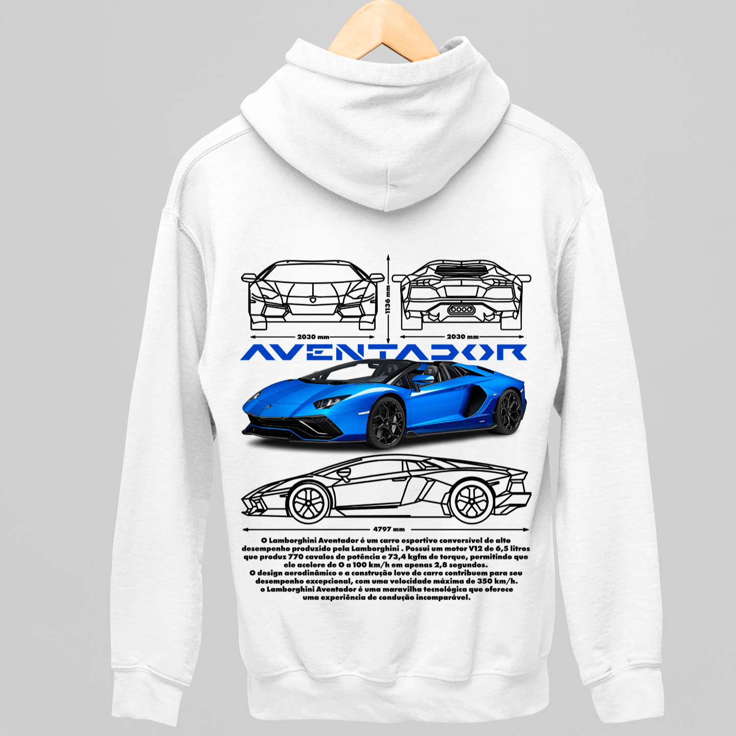 Moletom Com Capuz Lamborghini Aventador - GTSC25 - Loja GTS Customs