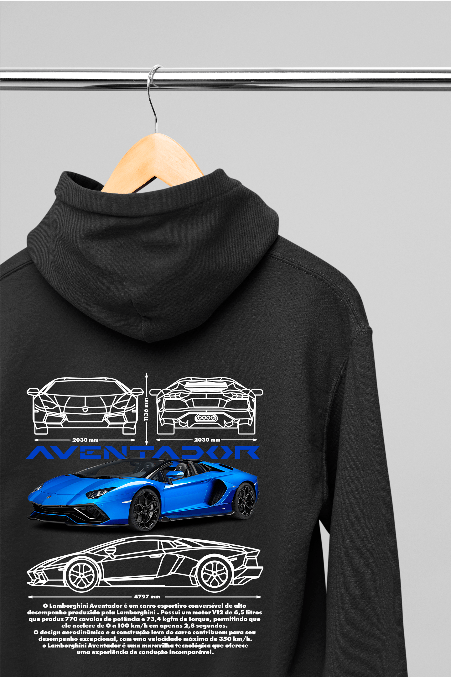 Moletom Com Capuz Lamborghini Aventador - GTSC25 - Loja GTS Customs