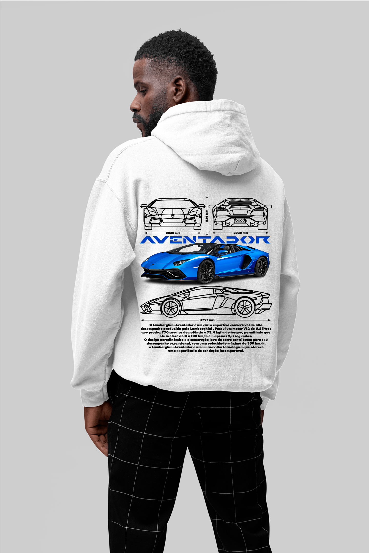 Moletom Com Capuz Lamborghini Aventador - GTSC25 - Loja GTS Customs