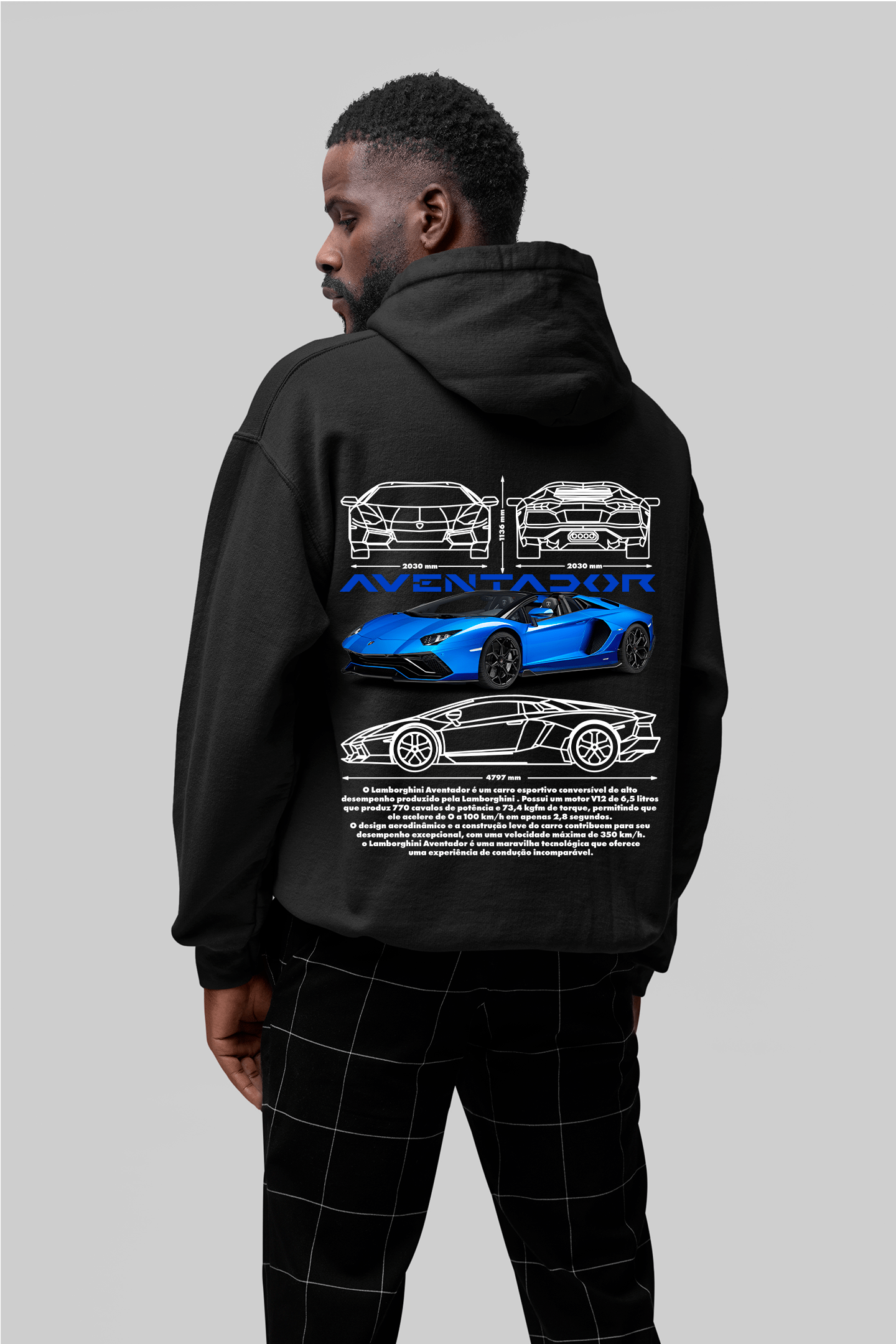 Moletom Com Capuz Lamborghini Aventador - GTSC25 - Loja GTS Customs