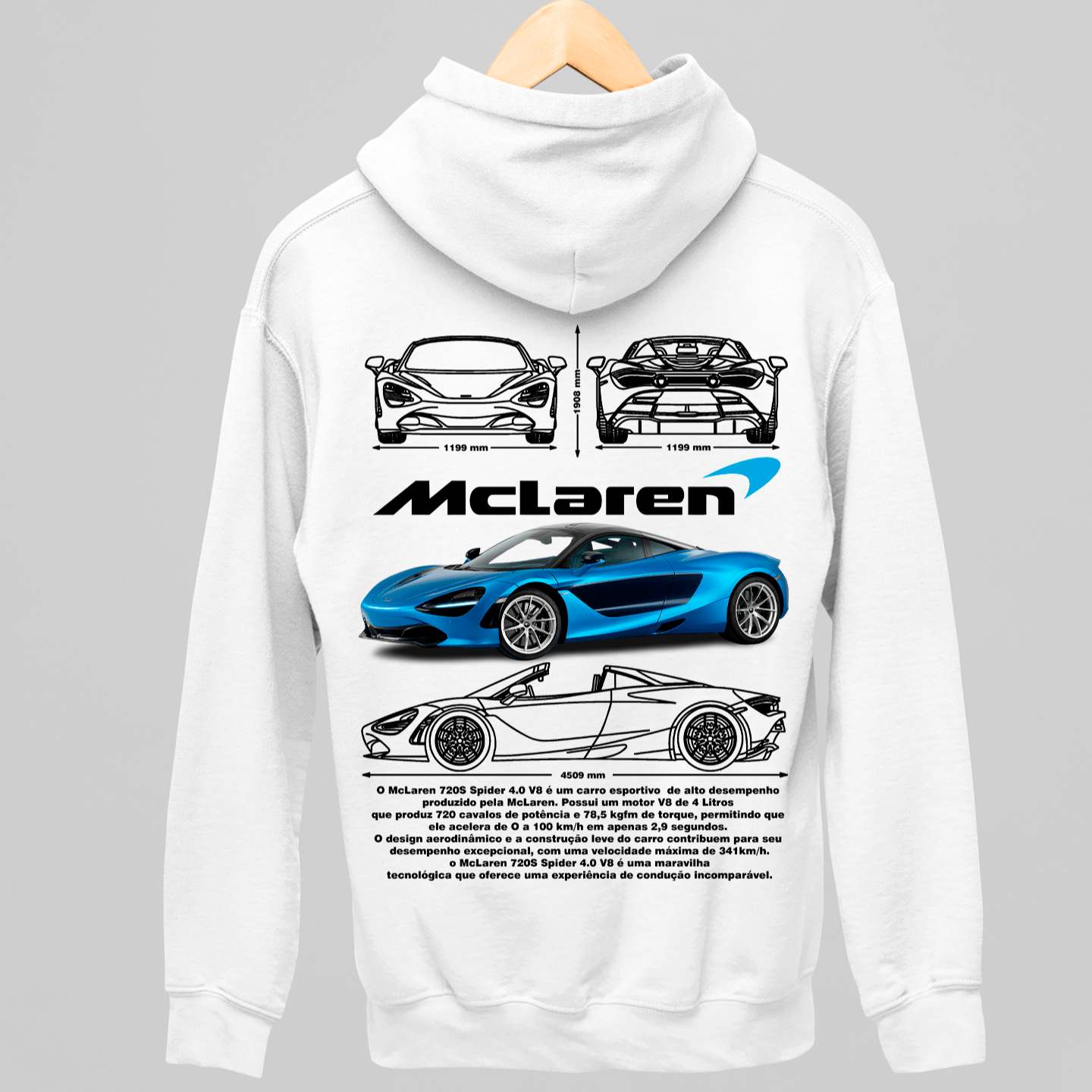 Moletom Com Capuz Mclaren 720s - GTSC27 - Loja GTS Customs