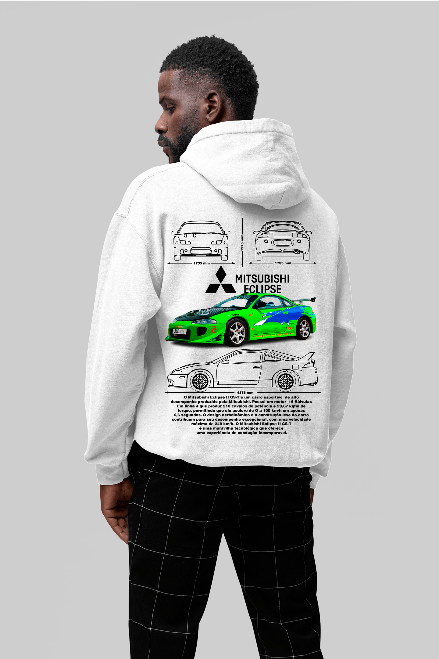 Moletom Com Capuz Mitsubishi Eclipse do Brian - GTSC20 - Loja GTS Customs
