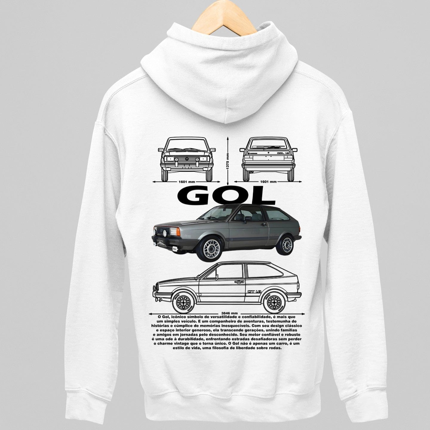 Moletom Com Capuz Volkswagen Gol Quadrado - GTSC21 - Loja GTS Customs