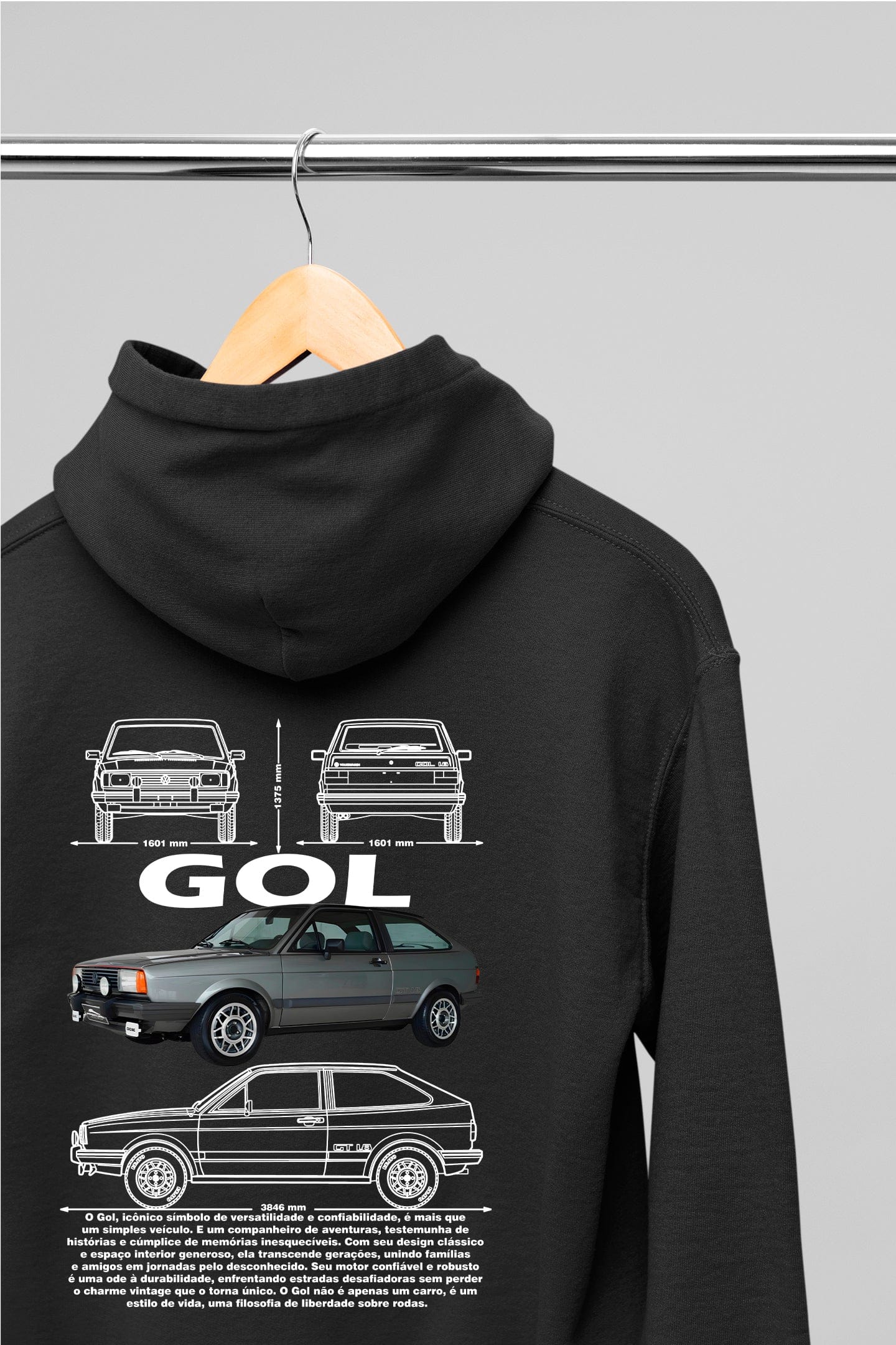 Moletom Com Capuz Volkswagen Gol Quadrado - GTSC21 - Loja GTS Customs