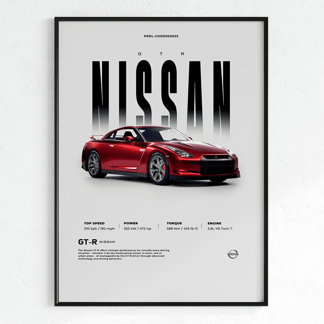 Quadro Decorativo Nissan GTR - GTSQ2 - Loja GTS Customs