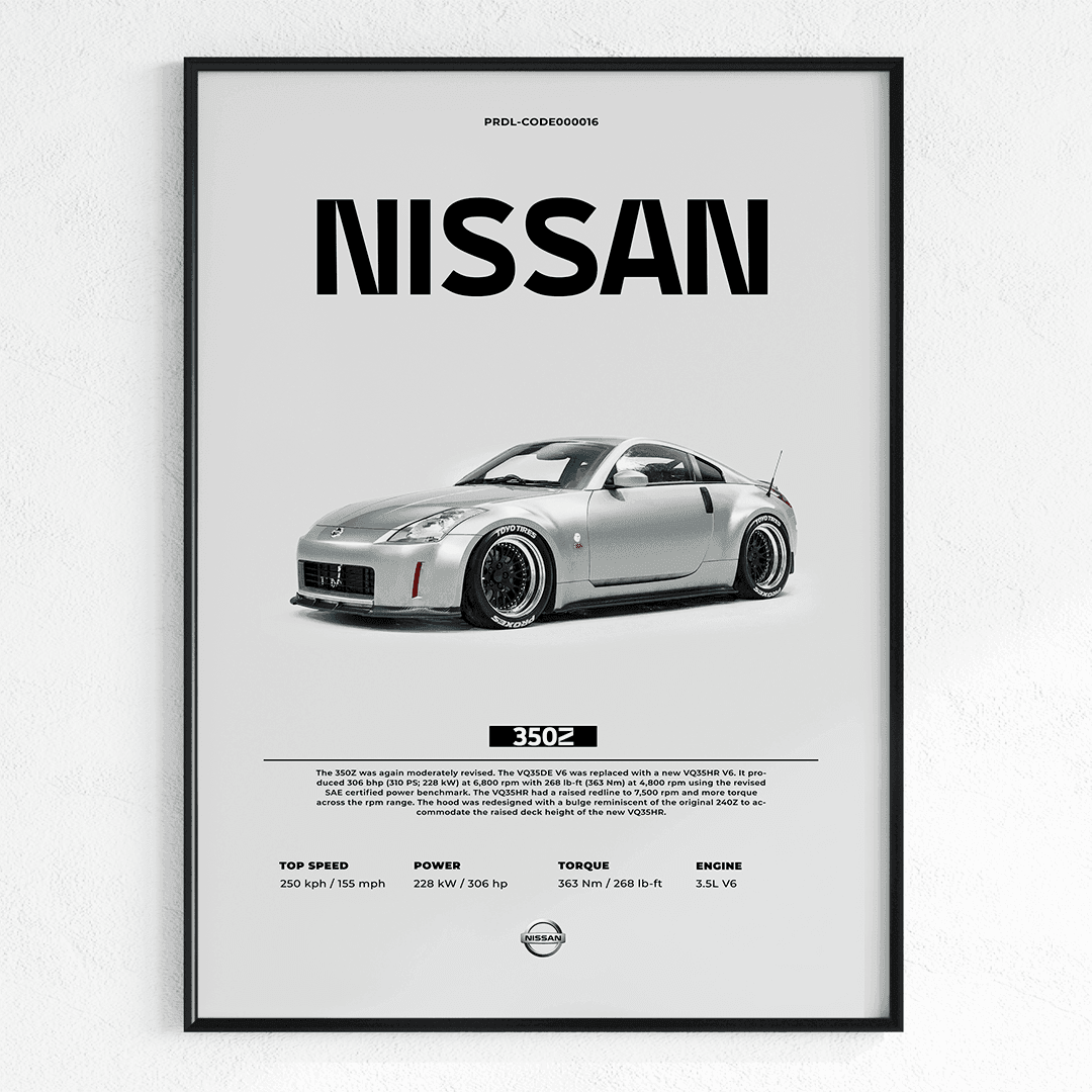 Quadro Decorativo Nissan 350z - GTSQ12 - Loja GTS Customs