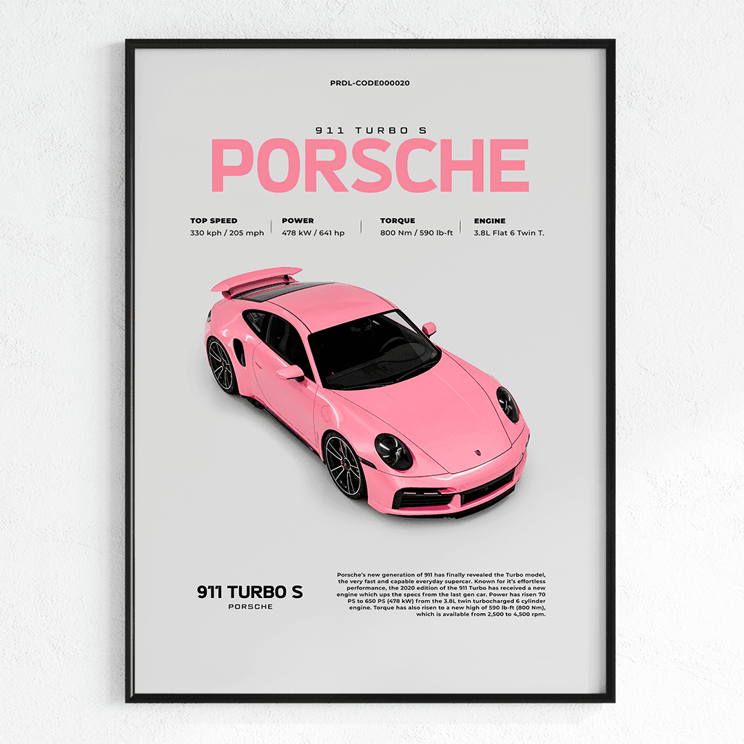 Quadro Decorativo Porsche 911 Turbo S - GTSQ1 - Loja GTS Customs