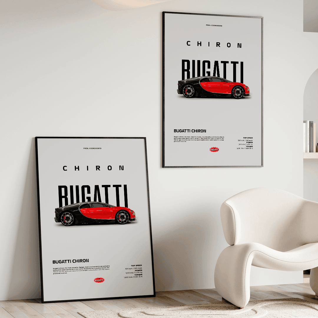 Quadro Decorativo Bugatti Chiron - GTSQ13 - Loja GTS Customs