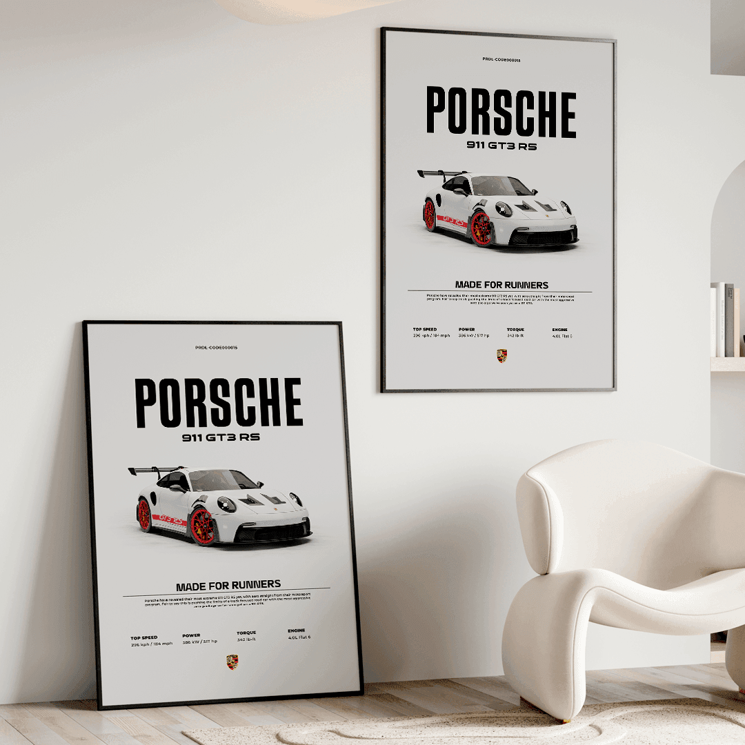 Quadro Decorativo Porsche 911 GT3 RS - GTSQ3 - Loja GTS Customs