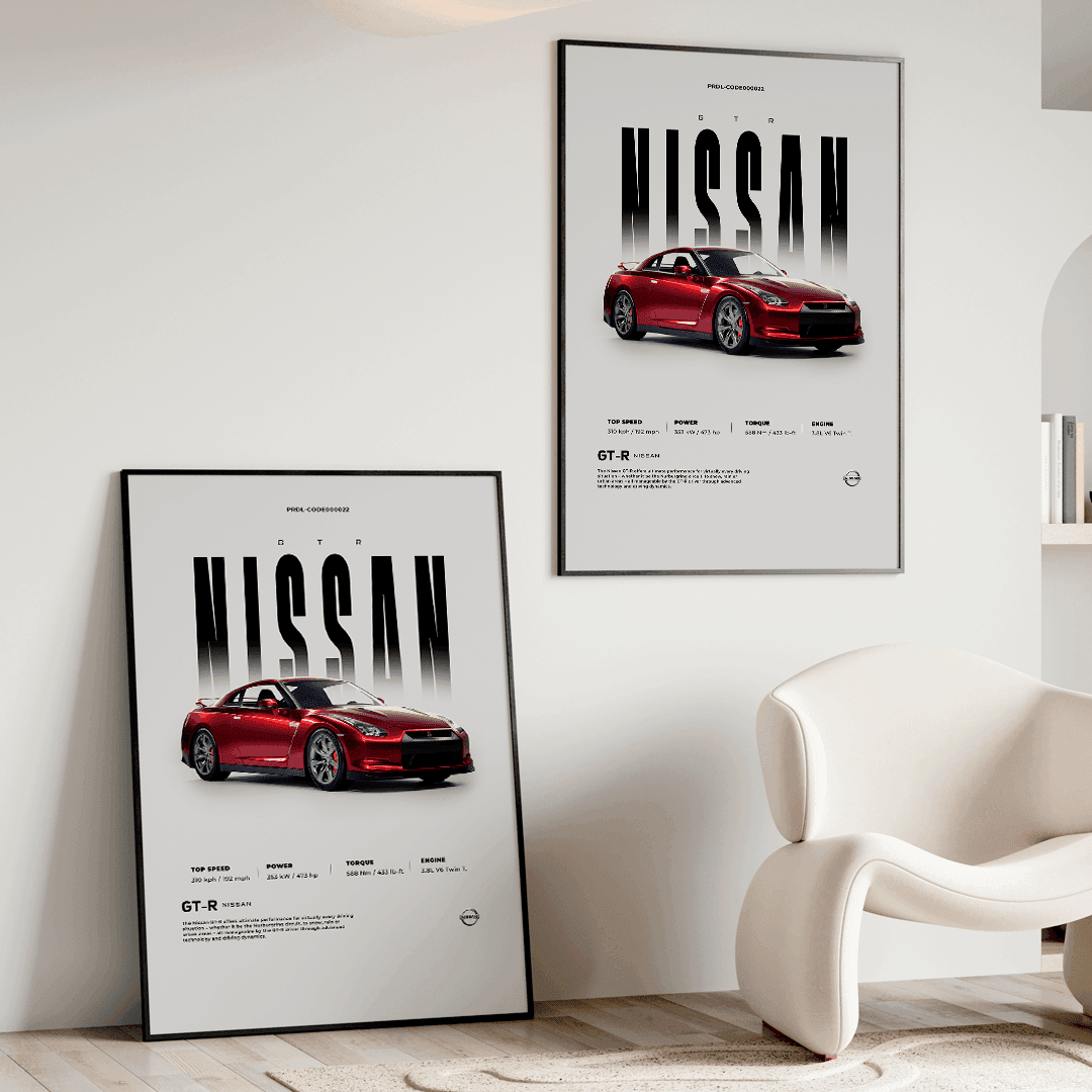Quadro Decorativo Nissan GTR - GTSQ2 - Loja GTS Customs