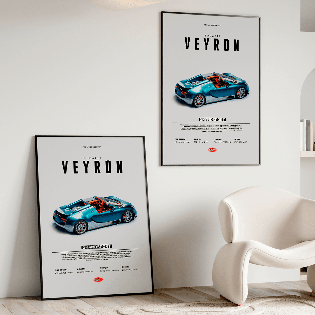 Quadro Decorativo Bugatti Veyron - GTSQ14 - Loja GTS Customs