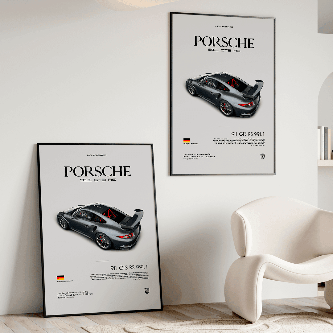 Quadro Decorativo Porsche 911 GT3 RS - GTSQ4 - Loja GTS Customs