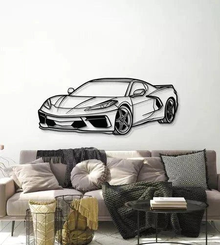 Quadro Decorativo Carro Chevrolet Corvette C8 - Loja GTS Customs