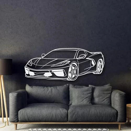 Quadro Decorativo Carro Chevrolet Corvette C8 - Loja GTS Customs