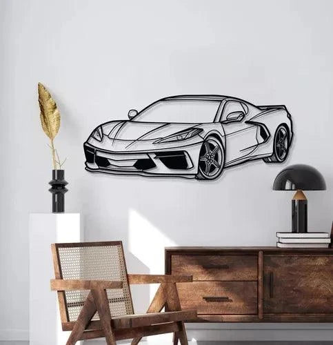 Quadro Decorativo Carro Chevrolet Corvette C8 - Loja GTS Customs