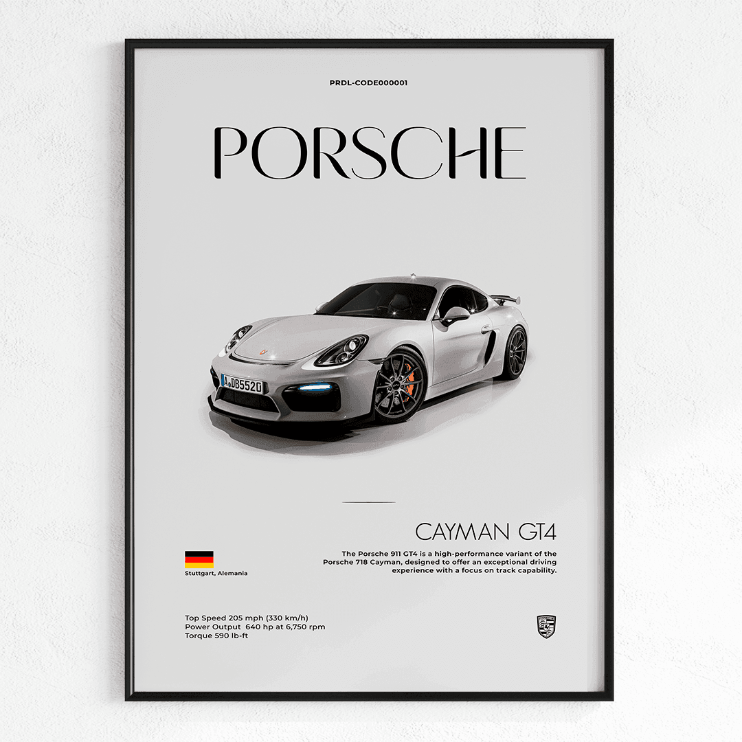 Quadro Decorativo Porsche Cayman GT4 - GTSQ10 - Loja GTS Customs