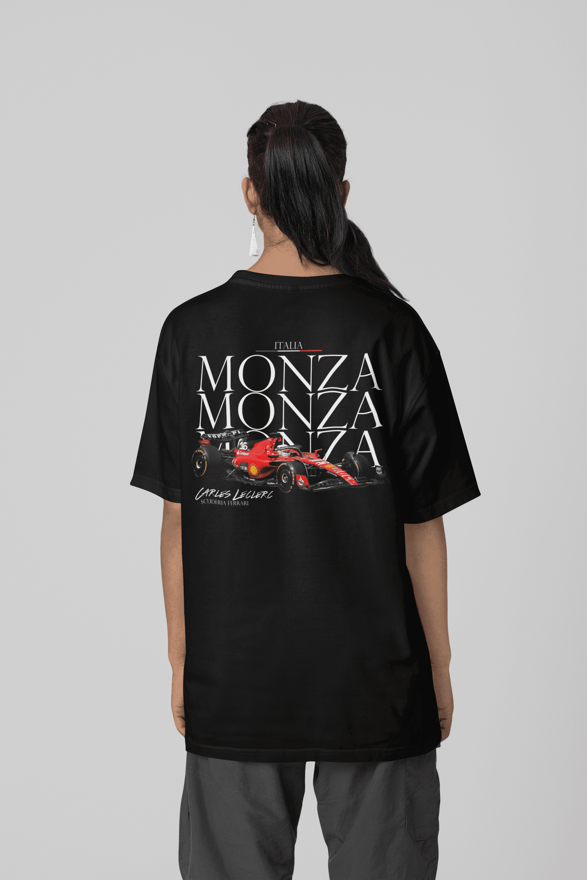 Camiseta Oversized Formula 1 Ferrari Leclerc - GTSO18 - Loja GTS Customs