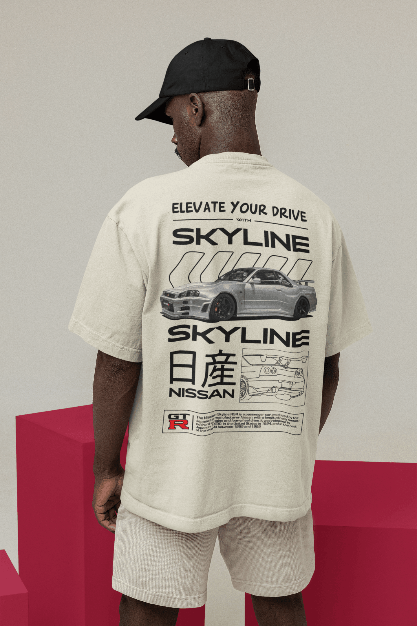 Camiseta Oversized Nissan Skyline - GTSO8 - Loja GTS Customs