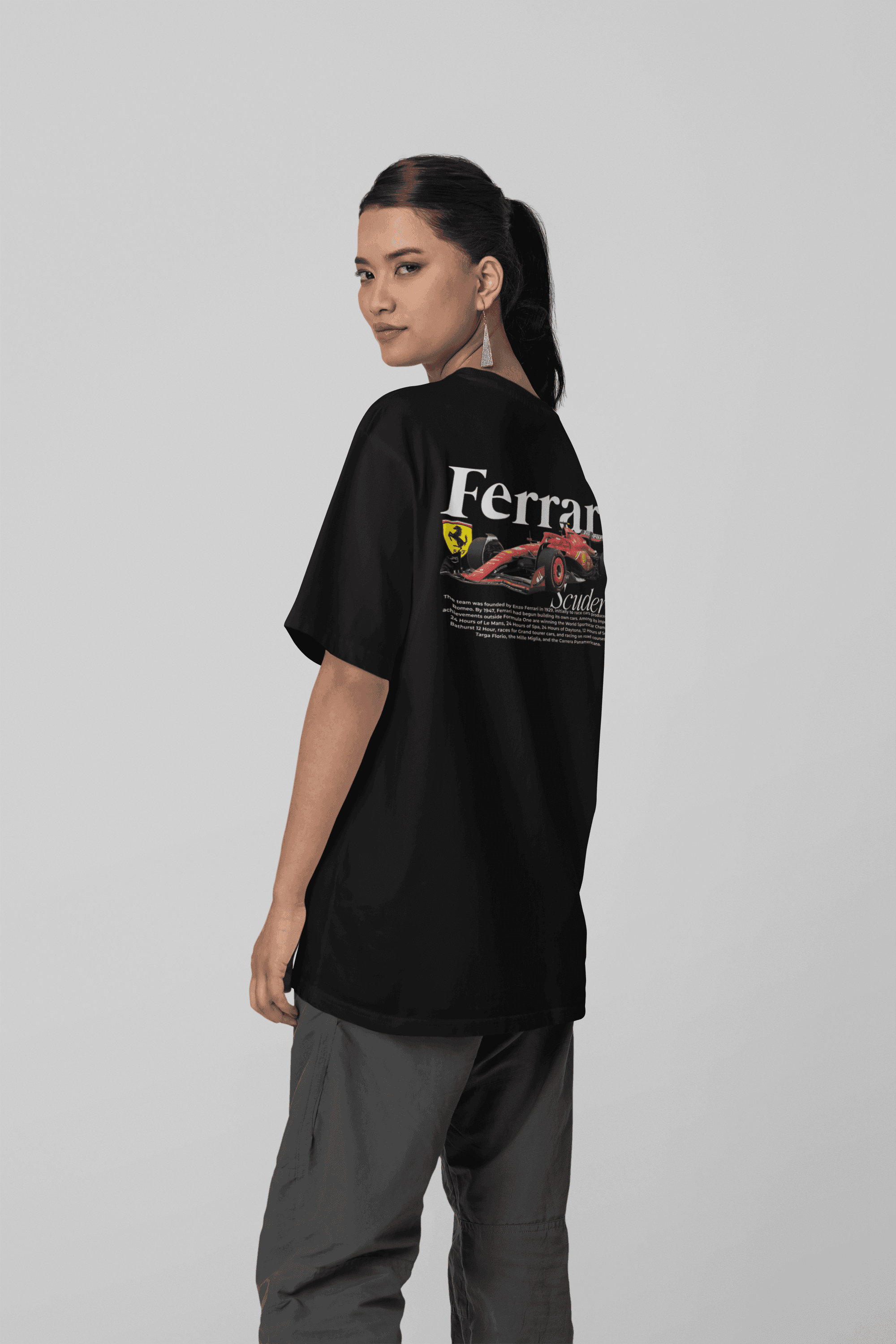 Camiseta Oversized Scuderia Ferrari Formula 1 - GTSO23 - Loja GTS Customs