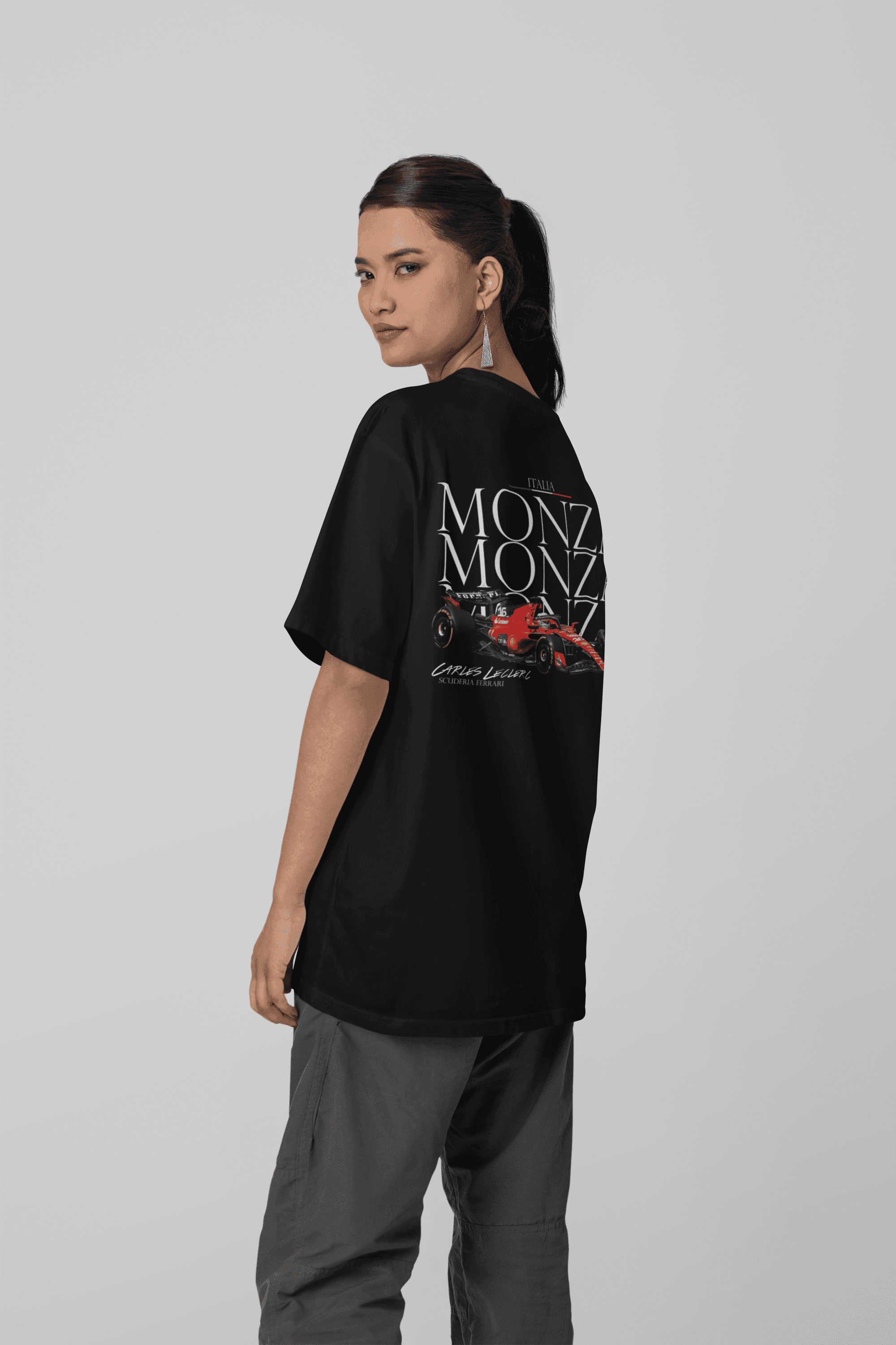 Camiseta Oversized Formula 1 Ferrari Leclerc - GTSO18 - Loja GTS Customs