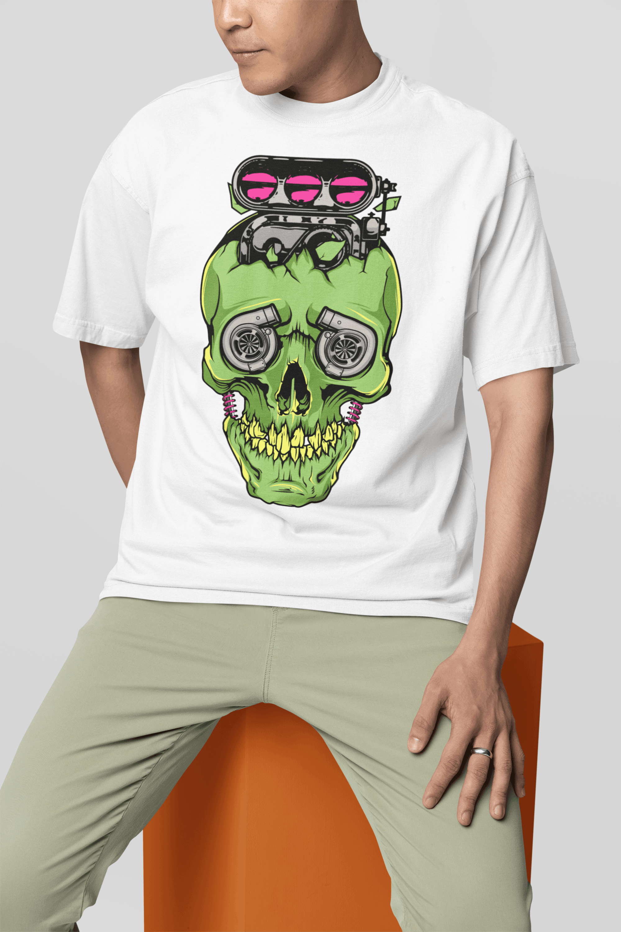 Camiseta Green Skull Supercharged - GTS39 - Loja GTS Customs