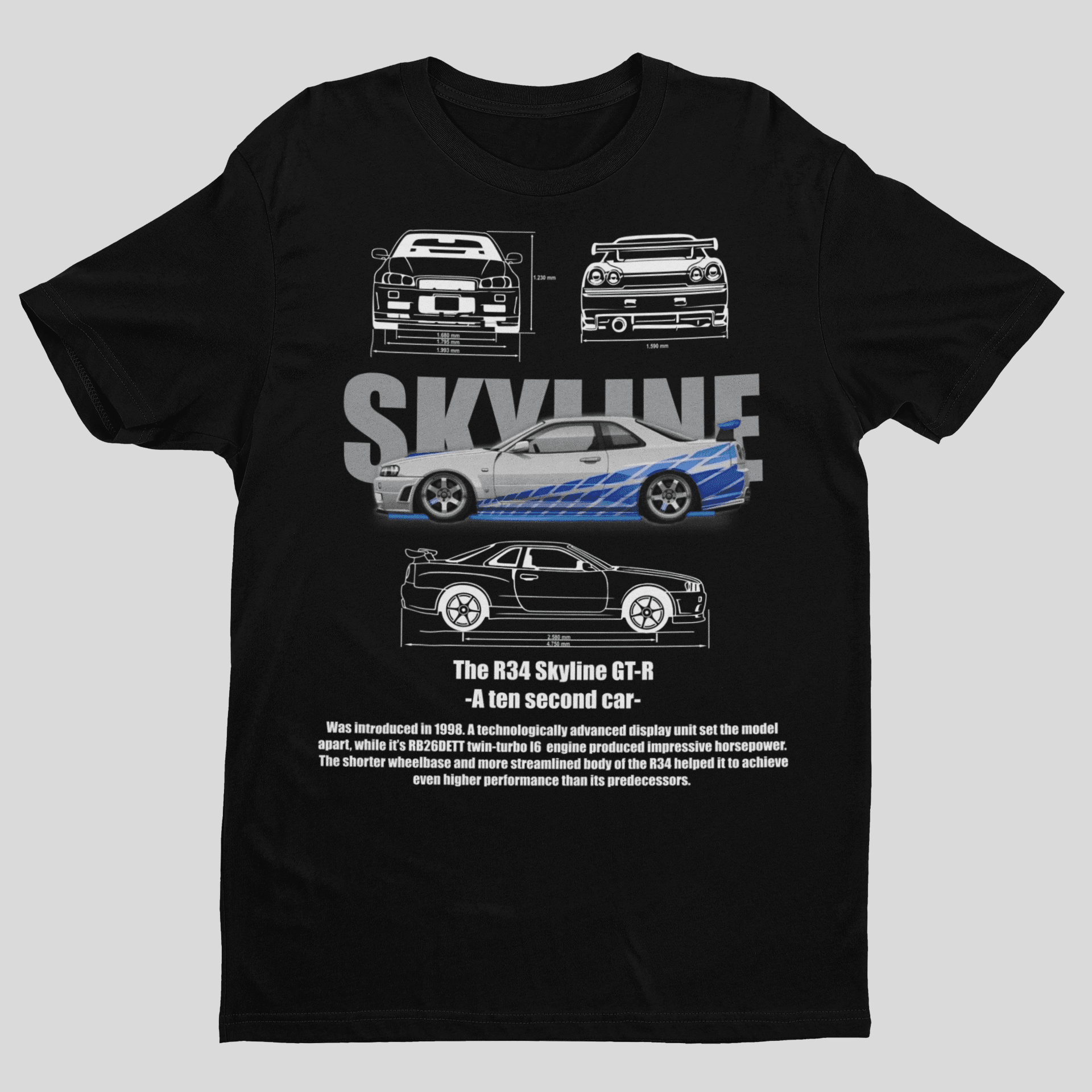 Camiseta Nissan GTR Skyline R34 do Brian - GTS03 - Loja GTS Customs
