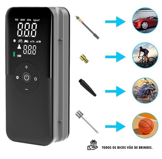 Compressor De Ar Digital Portátil (Calibrador de Pneus) - Loja GTS Customs