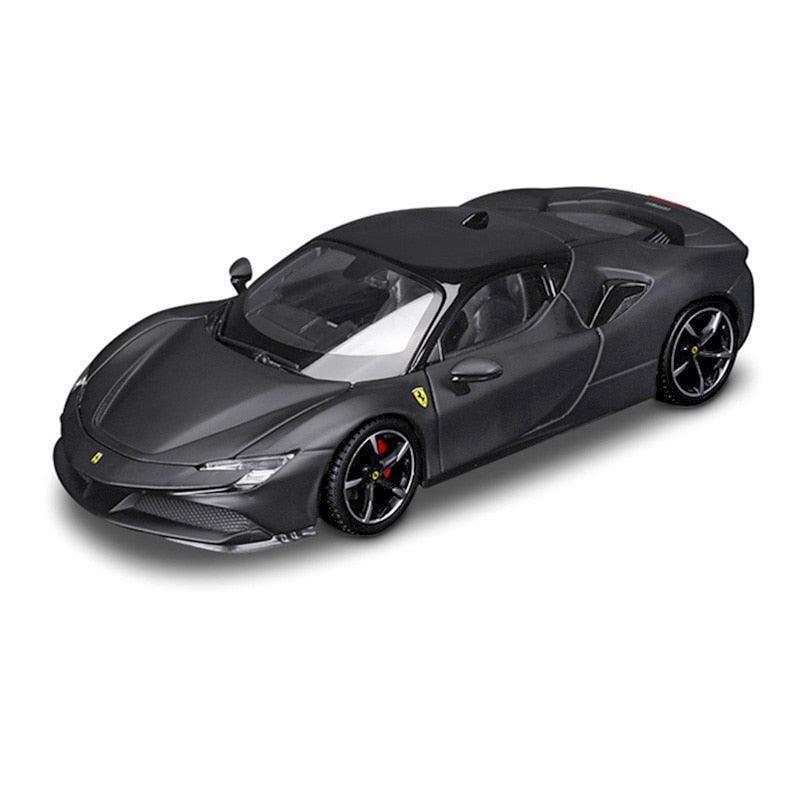 Miniatura Ferrari SF90 Stradale 2022 1:24 Preta - Loja GTS Customs