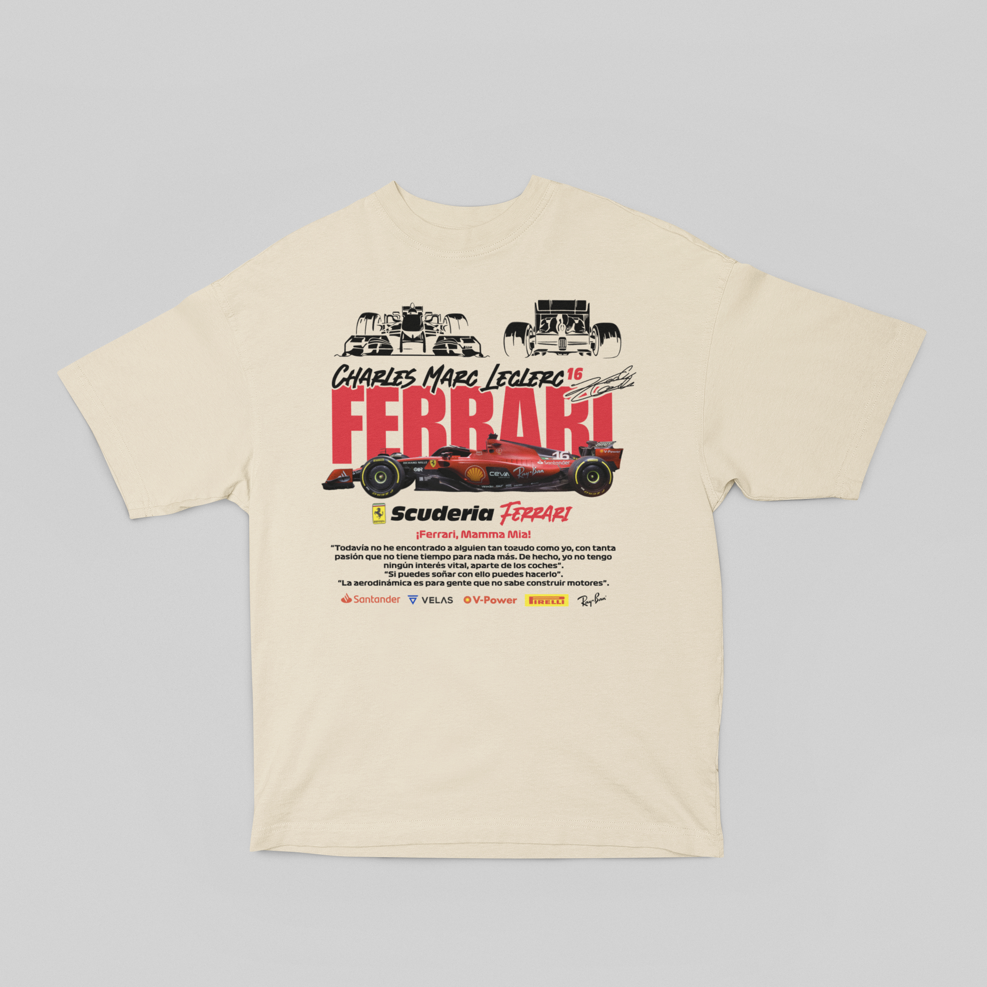 Camiseta Oversized Leclerc 16 Ferrari - GTSO61