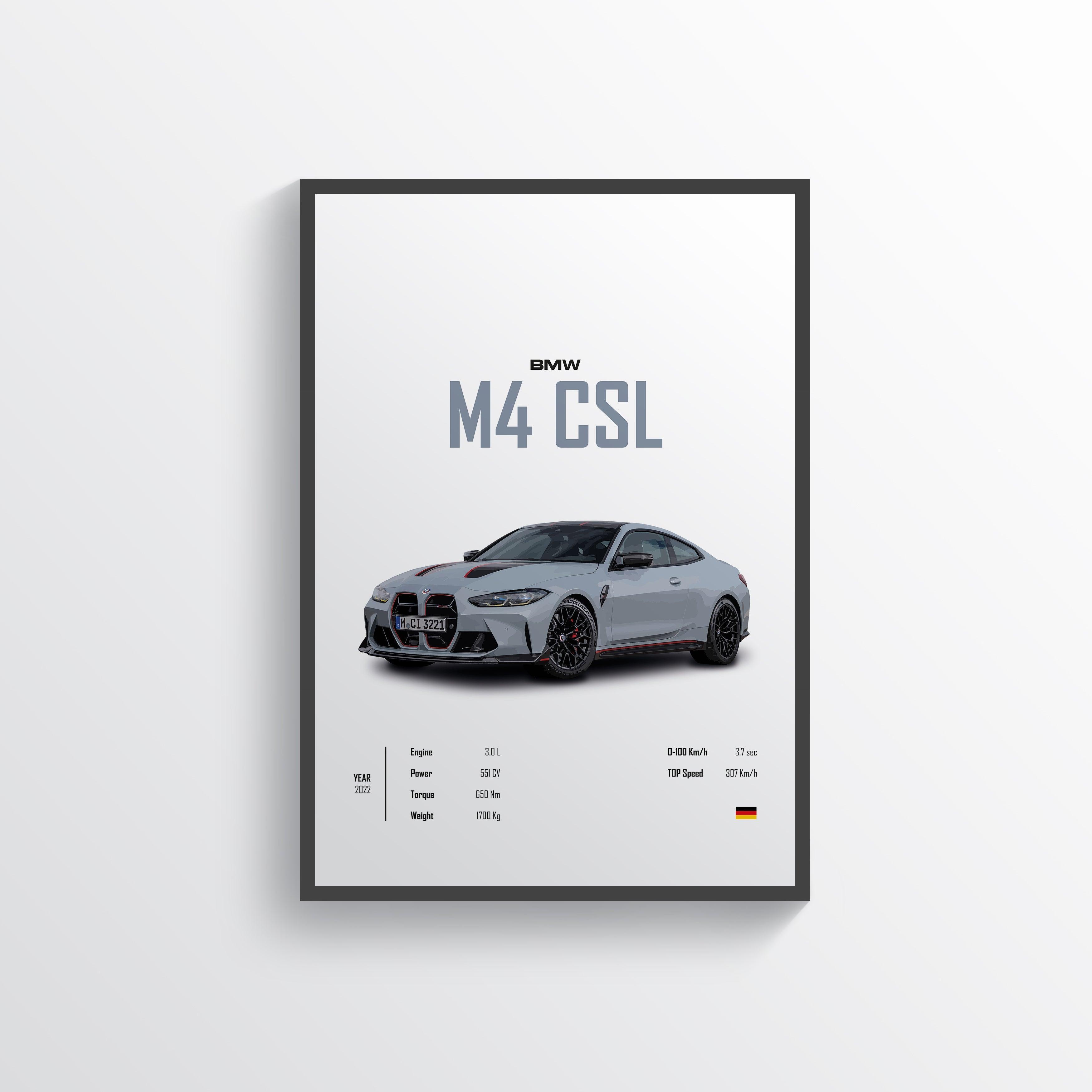 Quadro Decorativo Automotivo  - BMW M4 CSL - Loja GTS Customs