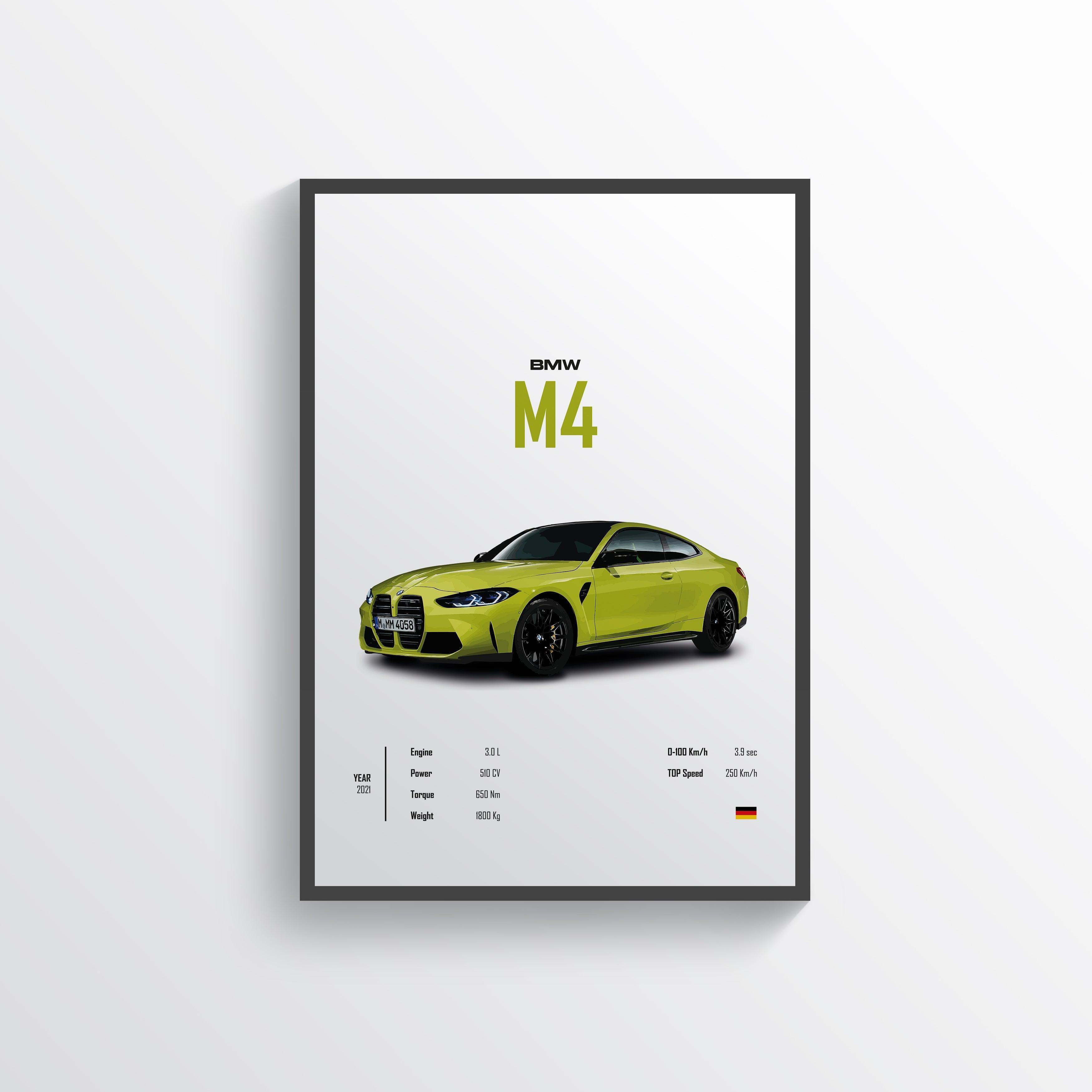 Quadro Decorativo Automotivo  - BMW M4 - Loja GTS Customs