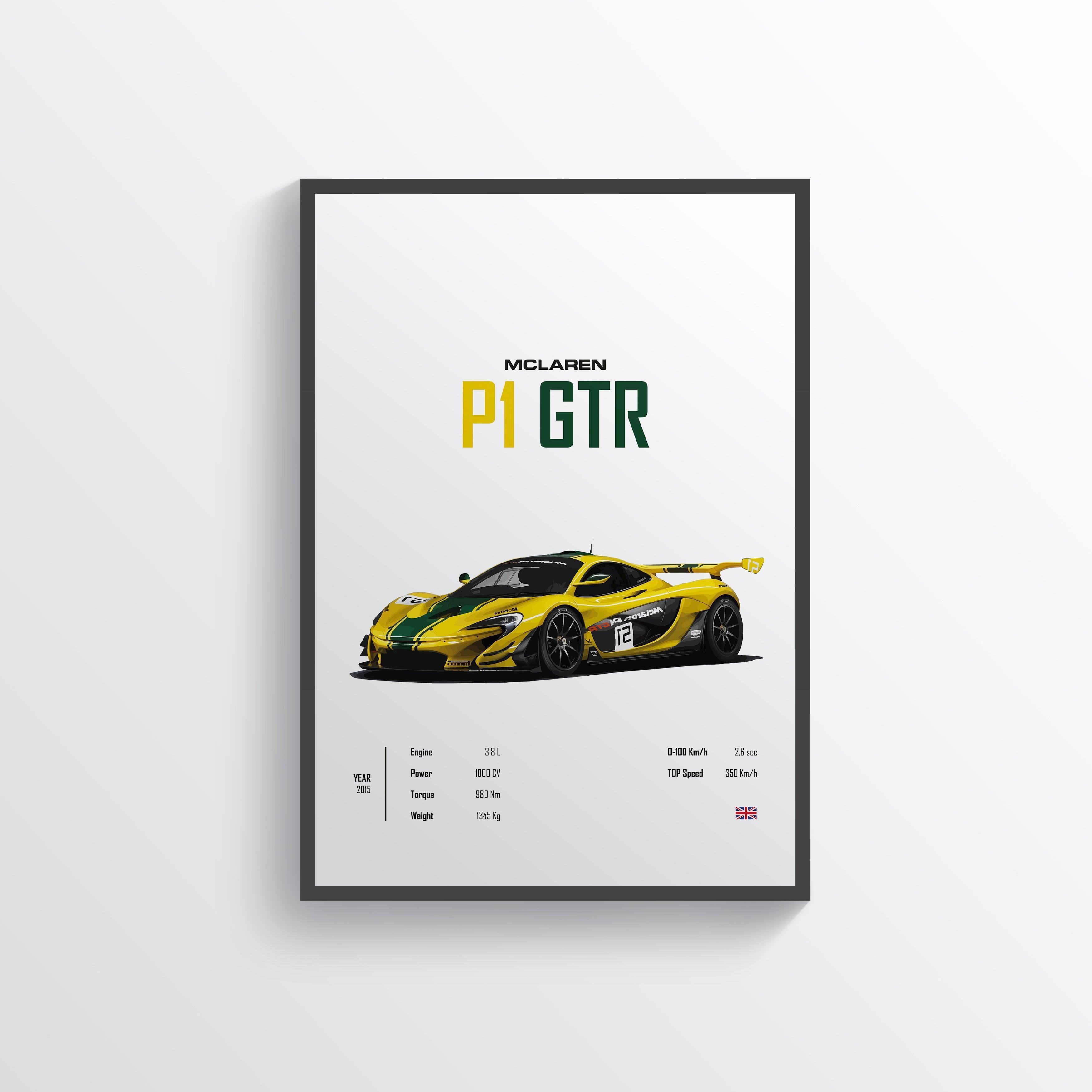Quadro Decorativo Automotivo  - McLaren P1 GTR - Loja GTS Customs