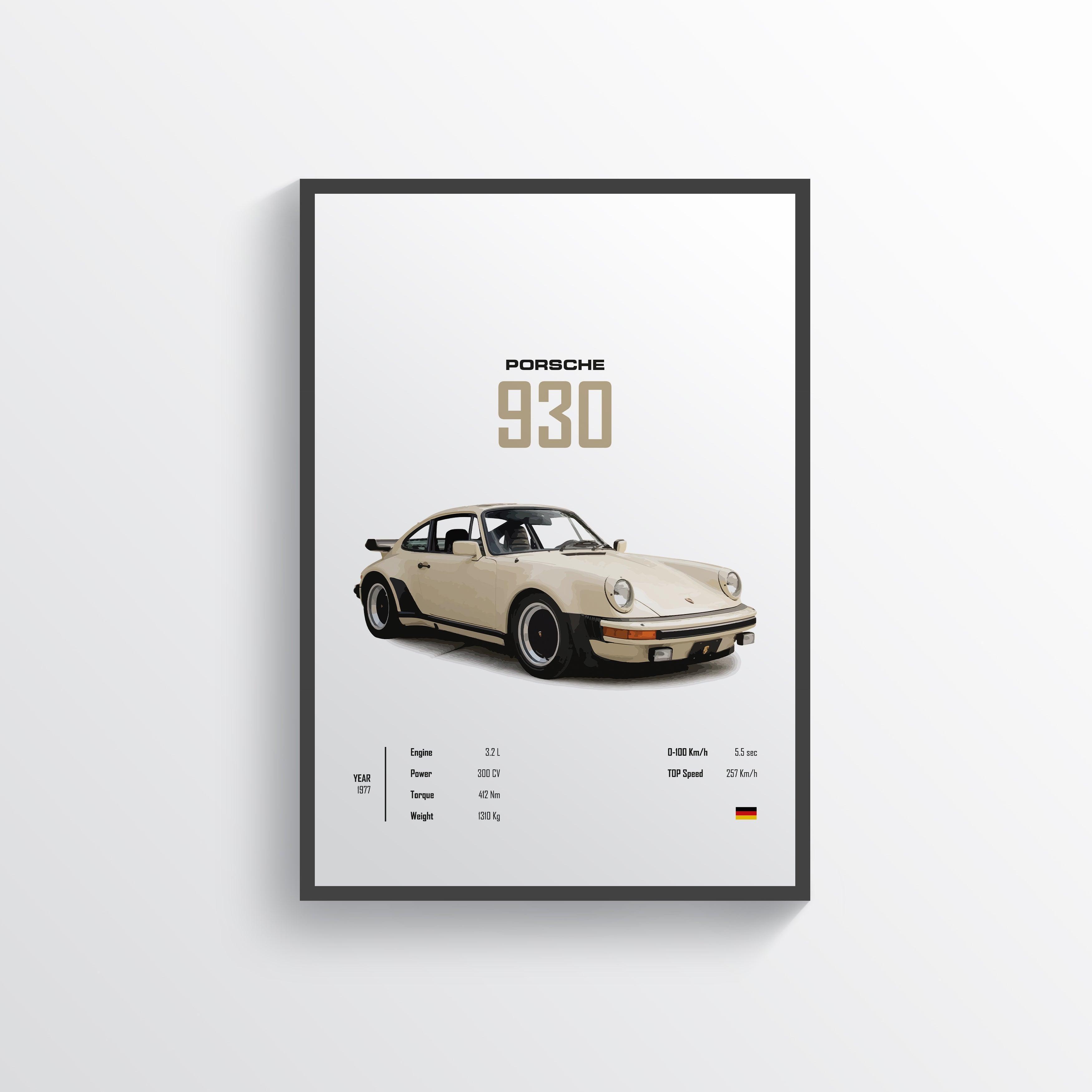 Quadro Decorativo Automotivo  - Porsche 930 - Loja GTS Customs